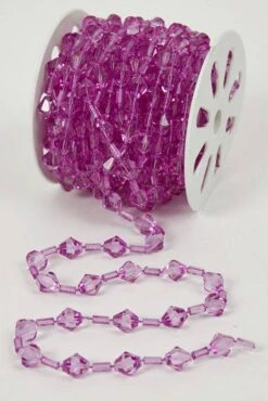 10yds Beaded Garland Roll Fuchsia