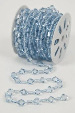 10yds Beaded Garland Roll Light Blue