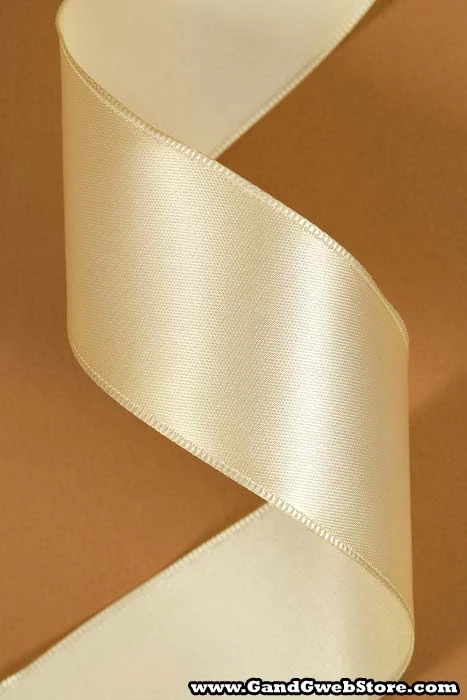 1-1/2" X 25yds Wired Contessa Ribbon Buttercream - Image 2