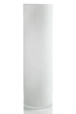6" X 20" Cylinder Glass Vase White
