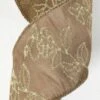 3" X 5yds Embroidery Flower Ribbon Mocha