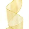 2.5" X 25yds Wired Met. Organza Ribbon Gold