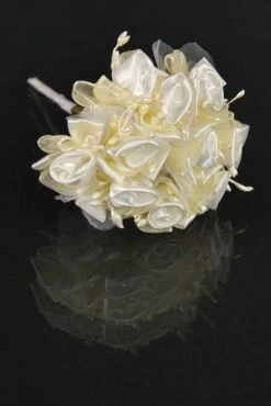 4" Satin Flower Ivory Pkg/12