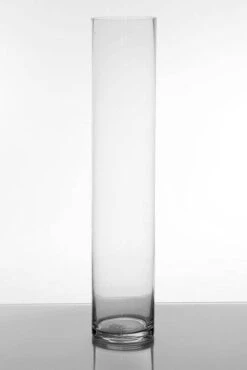 4" X 20" Cylinder Glass Vase Clear