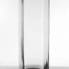 6" X 6" X 20" Square Glass Vase Clear