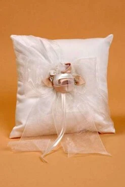 Ring Pillow W/bow Organza Ivory