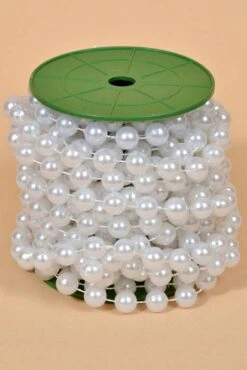 12mm X 10yds Pearl Garland White