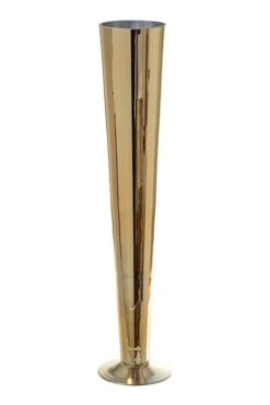 23.5" Fluted Glass Vase Gold