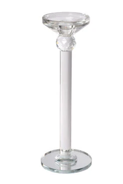 12.5" Crystal Single Candle Holder Clear