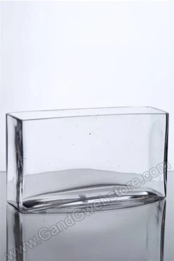 3" X 12" X 6" Rectangle Glass Vase Clear