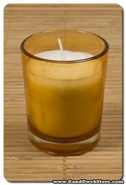 Votive Candle In Glass Amber Pkg/25