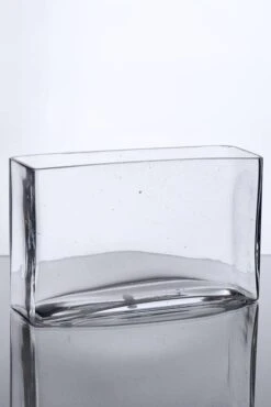 3" X 10" X 6" Rectangular Glass Vase Clear