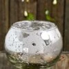2" X 2.5" Mercury Candle Holder Silver Pkg/6