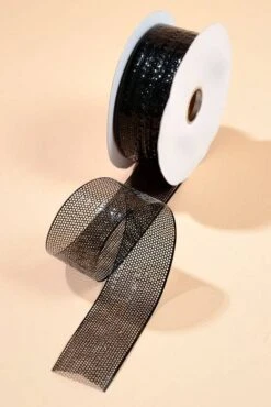 1.5" X 44yds Sieve Metallic Ribbon Black
