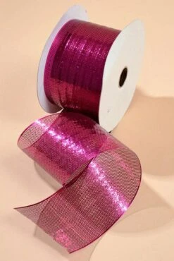 3.25" X 44yds Sieve Metallic Ribbon Fuchsia